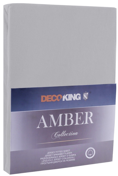 Palags DecoKing Amber, gaiši pelēka, 90 x 200 cm, ar gumiju