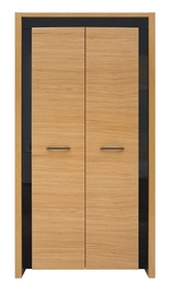 Skapis Black Red White Arosa Oak/Black Gloss, 105x60x200.5 cm