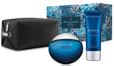 Bvlgari Aqva Pour Homme Atlantiqve 100ml EDT + 100ml Aftershave Balm + Cosmetic Bag