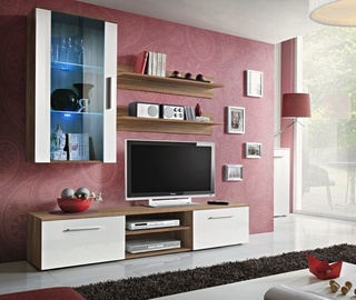 ASM Galino E Wall Unit Plum/White Gloss