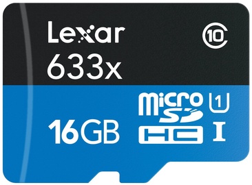 Lexar 16GB High-Performance Micro SDXC 633x UHS-I + SD Adapter