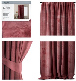 Ночные шторы AmeliaHome Velvet Pleat, розовый, 140 см x 270 см