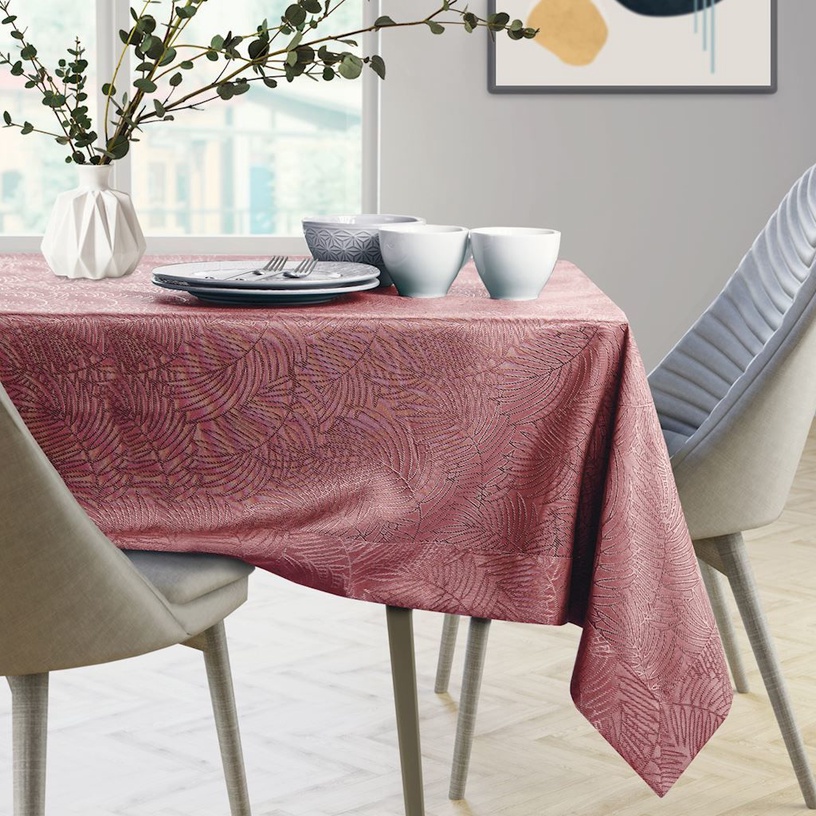 Скатерть прямоугольная AmeliaHome Gaia, розовый, 200 x 140 cm