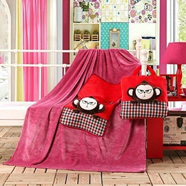 Sega DecoKing Cuties Fuchsia Monkey, 110x160 cm