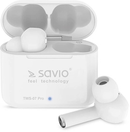Ausinės Savio TWS-07 Pro Bluetooth In-Ear White, belaidės