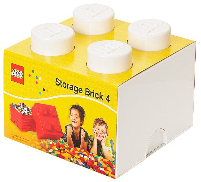 LEGO Storage Brick 4 Knobs Medium White Senukai.lt