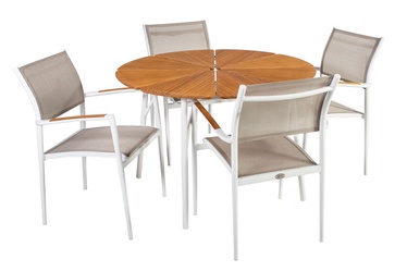Home4you Greenwood Table And 4 Chairs Set White