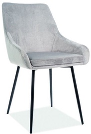 Стул для столовой Signal Meble Albi Velvet Light Grey/Black, 1 шт.
