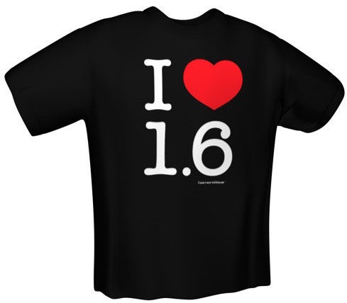 T-krekls GamersWear I Love 1.6 T-Shirt Black XL