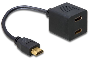 Adapteris Delock HDMI to 2x HDMI HDMI male, HDMI female x 2, 0.2 m, juoda