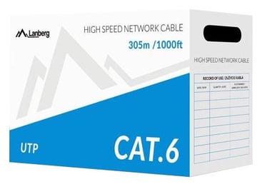 Провод Lanberg UTP CAT6, Nėra, 305 м, серый