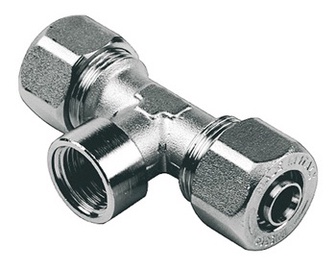 Užveržiamasis trišakis, TDM Brass, 1 IN x 32 mm, su vidiniu sriegiu
