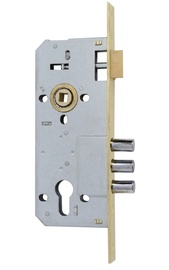 Süvistatav ukselukk 10152/3MR+12168/C, kaetud messingiga, 85 mm/45 mm