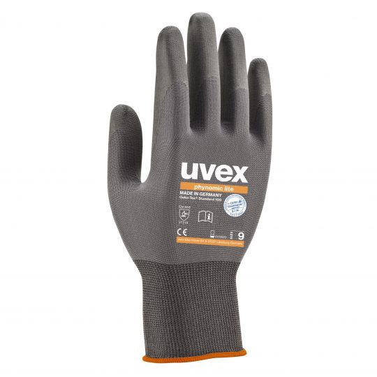 Рабочие перчатки перчатки Uvex, полиамид, серый, 8