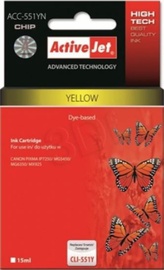 Rašalinio spausdintuvo kasetė ActiveJet ACC-551YN Cartridge 10ml Yellow