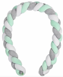 Lulando Cot Bumper Braid Welur Grey/Mint/White 300cm