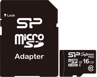 Silicon Power Superior Pro 16GB microSDHC UHS-I Class 10 U3 + SD Adapter