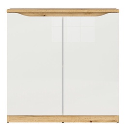 Komoda Black Red White Nuis KOM2D Wotan Oak/Glossy White