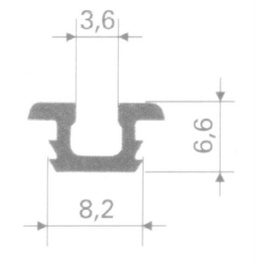 Lente Rejs WA05.0067.05.038, bīdāmām iekšdurvīm, 2500 mm x 8.2 mm