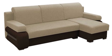 Stūra dīvāns Idzczak Meble Grey Beige/Brown, 260 x 140 x 72 cm