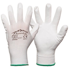 Monte Nylon Knitted Gloves With PU White 8