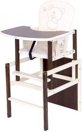 Drewex Feeding Chair Antos Bear & Butterfly Dark Walnut/Ecru
