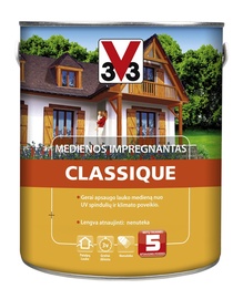 Medienos impregnantas V33 Classique, tamsaus ąžuolo, 2.5 l