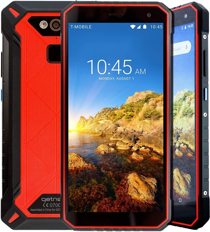 Mobilais telefons Getnord LEO, melna/sarkana, 4GB/64GB