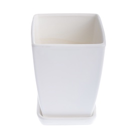 Lillepott alusega, Ø18cm, valge