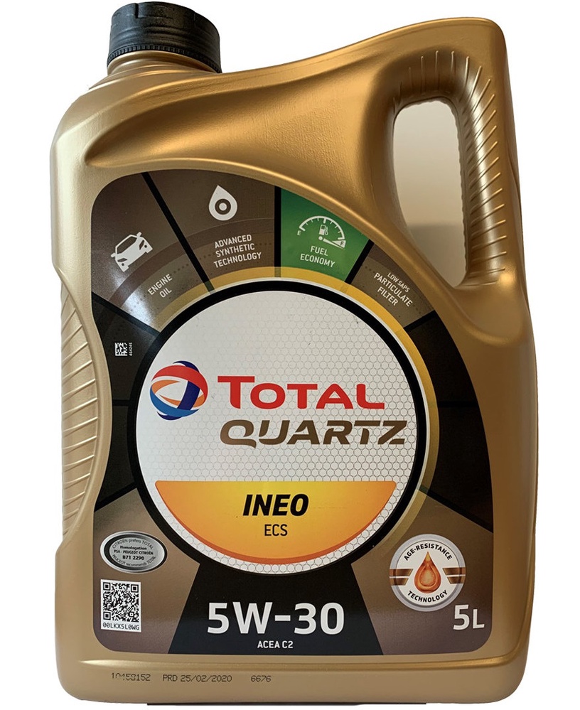Mootoriõli Total Qartz Ineo ECS 5W - 30, sünteetiline, sõiduautole, 5 l