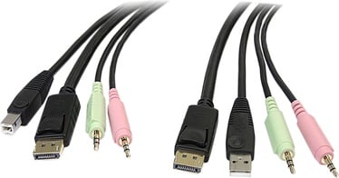 Juhe StarTech USB DisplayPort® KVM Switch Cable, must, 1.8 m