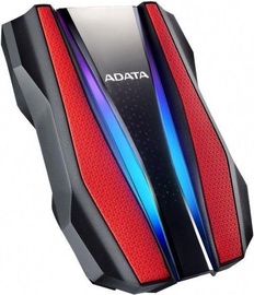 Kietasis diskas Adata HD770G, HDD, 1 TB, juoda/raudona