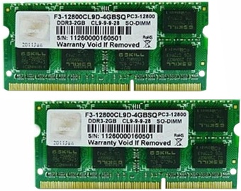 Оперативная память (RAM) G.SKILL F3-12800CL9D-8GBSQ, DDR3 (SO-DIMM), 8 GB, 1600 MHz
