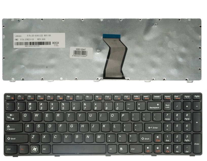 Klaviatuur Lenovo, must, juhtmeta