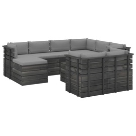 Комплект уличной мебели VLX 10 Piece Pallet Lounge Set With Cushions, серый, 9 места