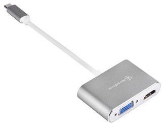 Adapteris SilverStone SST-EP16C USB-C, 0.1 m, sidabro