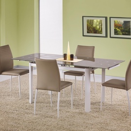 Valgomojo stalas išskleidžiamas Alston, baltas/smėlio/smėlio ruda, 120 cm x 80 cm x 75 cm