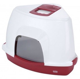 Кошачий туалет Europet Bernina Medio Bordo, белый/красный, закрытый, 560 x 380 x 400 мм