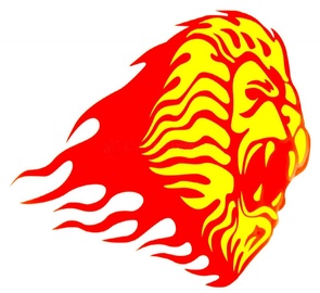 Windowsticker Lion 001 Yellow And Red