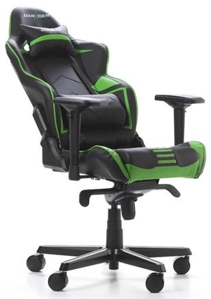 Игровое кресло DXRacer Racing Pro R131-NE, черный/зеленый