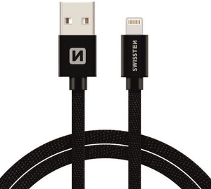 Swissten Textile Lightning Data and Charging USB Cable 3m Black