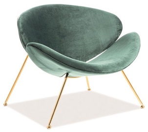Fotelis Signal Meble Major Green/Gold, 84x49x72 cm