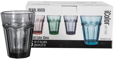 Home4you Tumbler Glass Icolor 300ml Set Of 6 79861 Gray