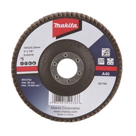 Žiedlapinis šlifavimo diskas Makita D-63476, 125 mm x 22.23 mm