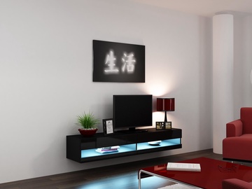ТВ стол Cama Meble Vigo New 180, черный, 1800x300x400 мм