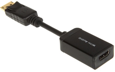 InLine DisplayPort Male To HDMI Female With Audio Adapter Cable 0.15m Black