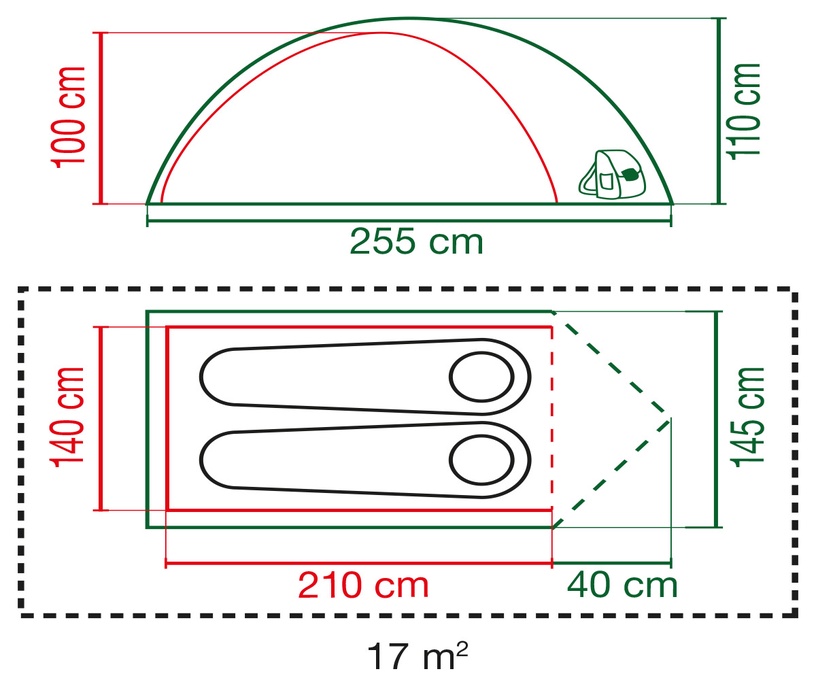 2-местная палатка Coleman Kobuk Valley 2 2000030278, зеленый