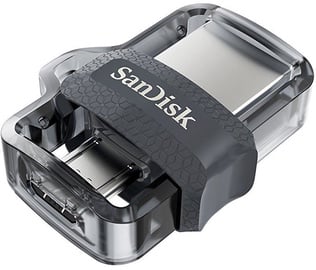 USB zibatmiņa SanDisk Ultra Dual, pelēka, 128 GB