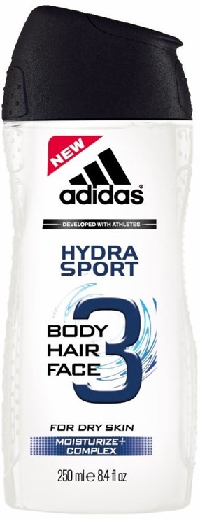Dušo želė Adidas 3in1 Hydra Sport, 250 ml