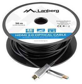 Kabelis Lanberg CA-HDMI-20FB-0300-BK, 30 m, juoda